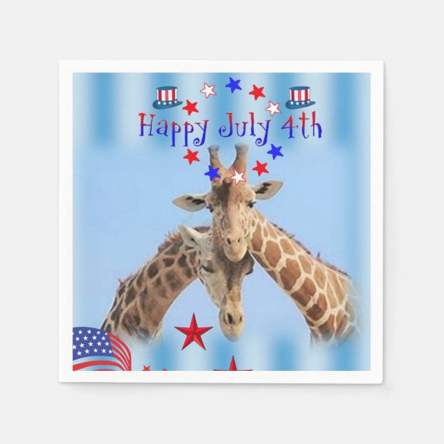 Giraffe de serviettes en papier 4 juillet (Devant)