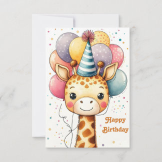 Giraffe Design Birthday Card