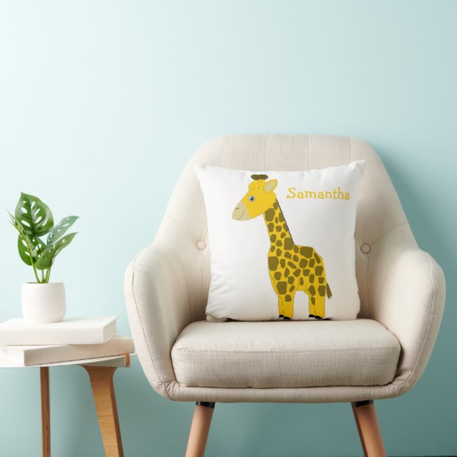 Giraffe Design Personalised Throw Pillow (Chair)