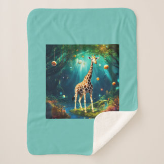 Giraffe Design Sherpa Blanket