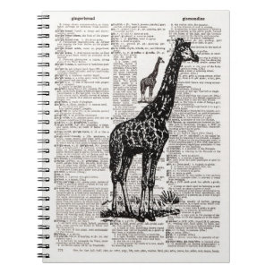 Giraffe Dictionary Art Notebook