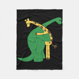 Giraffe Dinosaur Hug Love Dino Animals Safari Hall Fleece Blanket