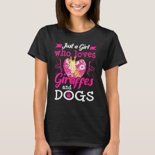 Giraffe Dog Girl Who Loves Pug Owner Mom Her T-Shirt