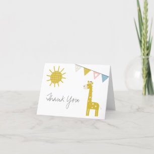 Giraffe d'or, Carte de remerciements de Baby showe