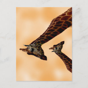 Giraffe Double Trouble,  Postcard