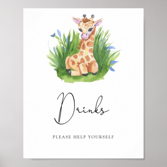 Giraffe - Drinks help yourself Poster (Front)