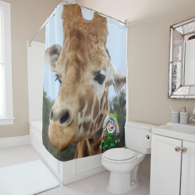 Giraffe du rideau de douche Saint Patrick (En situation)