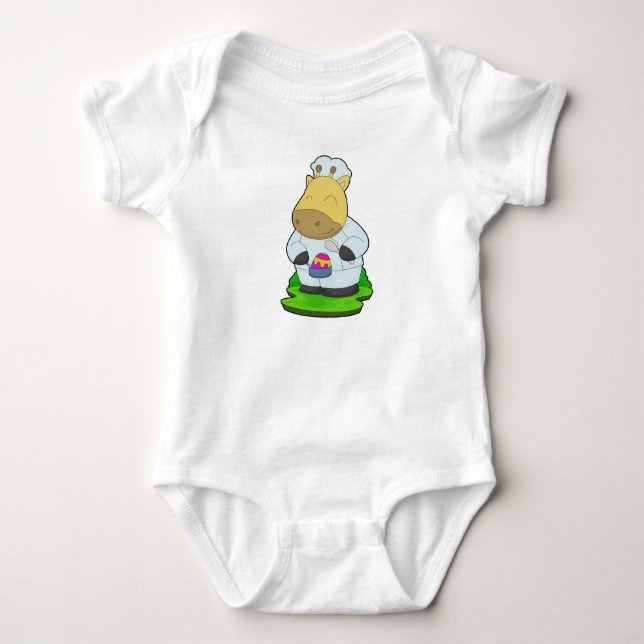 Giraffe Easter Cook Baby Bodysuit (Front)