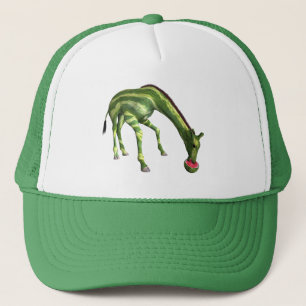 Giraffe Eating Watermelon Trucker Hat
