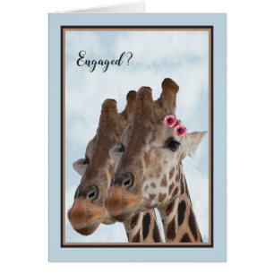 Giraffe Engagement Card, Zoo Party