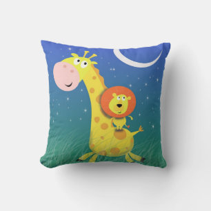 Giraffe et Lion Coussin pour la chambre pour enfan