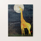 Giraffe et Lune | Boîte cadeau de puzzle photo per