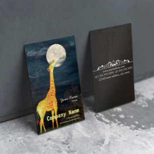Giraffe et Lune   Cartes de visite personnalisés