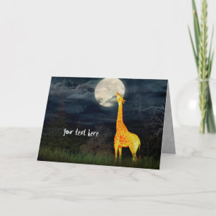 Giraffe et Lune   Cartes de voeux