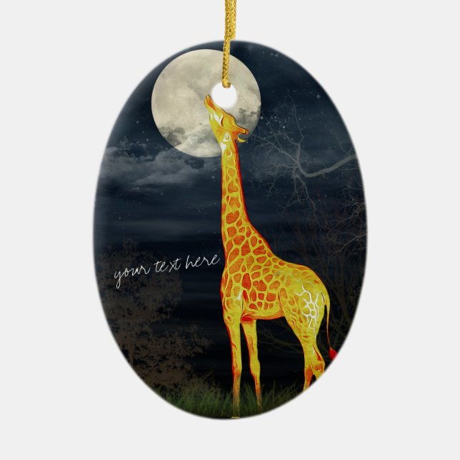 Giraffe et Lune | Décoration personnalisée (Devant)