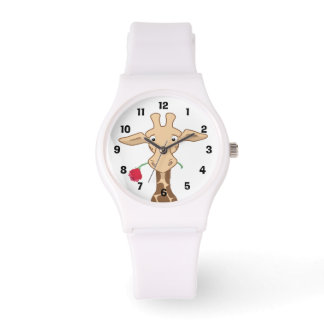 Giraffe et montre Rose
