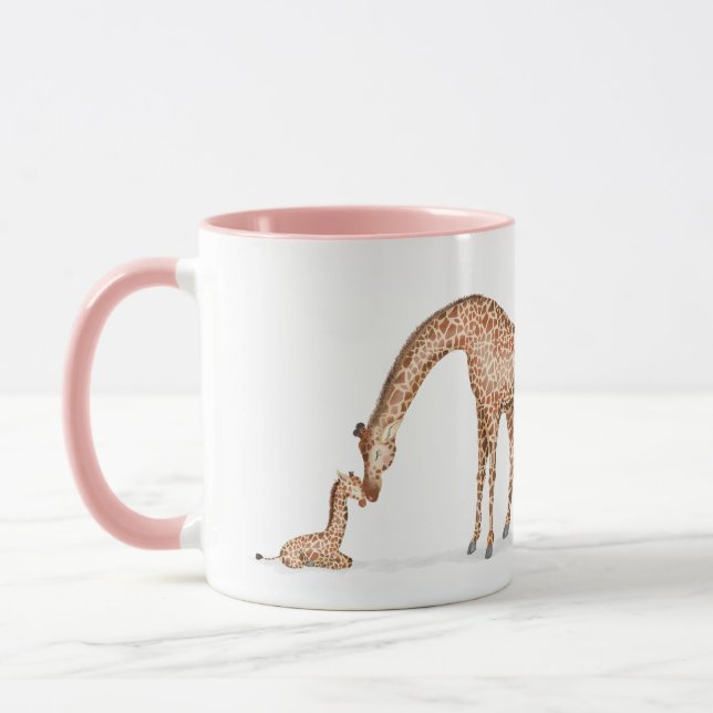 Giraffe et veau 'Meilleure maman jamais' mug (Gauche)