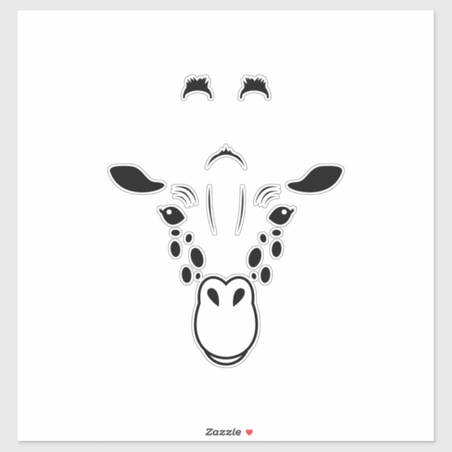 Giraffe Face Silhouette (Sheet)
