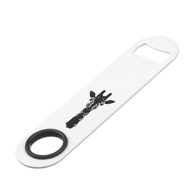 Giraffe Face Silhouette Bar Key (Front Angled)