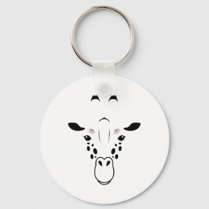 Giraffe Face Silhouette Keychain