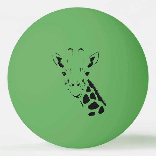 Giraffe Face Silhouette Ping Pong Ball (Front)