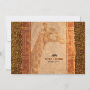 Giraffe Faire-part de mariage Safari Africain