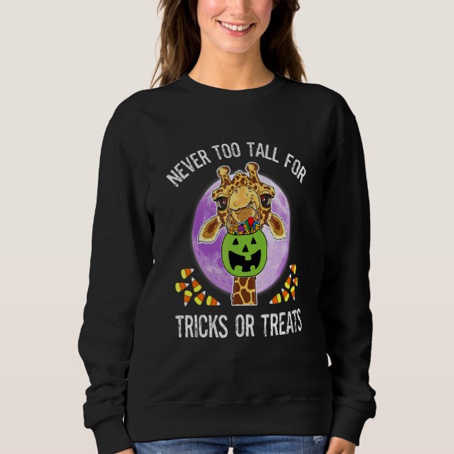 Giraffe Fall Halloween Candy Corn Tricks Or Treats Sweatshirt (Front)