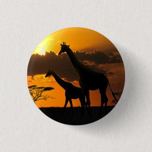 Giraffe Family 2 1 Inch Round Button