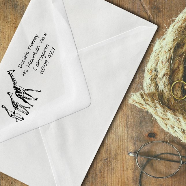 Giraffe Family Address Self-inking Stamp (Creator Uploaded)