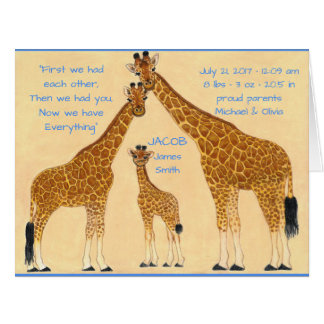 Giraffe Family - Birth Announcement