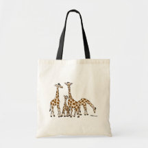 Giraffe Family In Brown and Beige Tote Bag