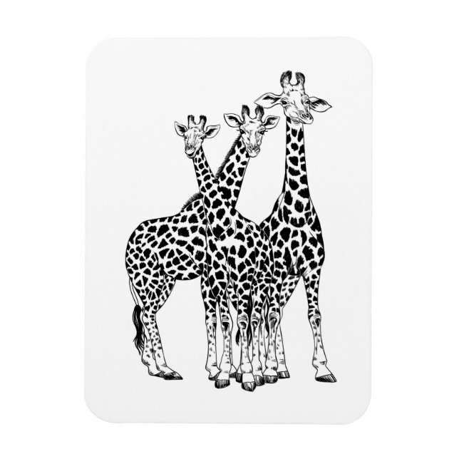 Giraffe family magnet (Vertical)