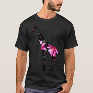 Giraffe Femme Avec Fleurs Essentiel T-Shirt