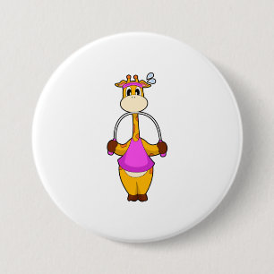 Giraffe Fitness Rope 3 Inch Round Button