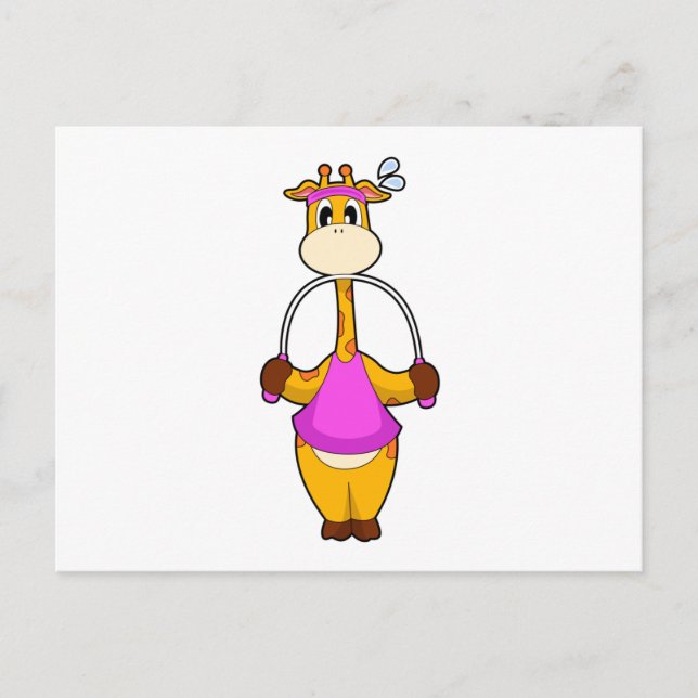 Giraffe Fitness Rope Postcard (Front)