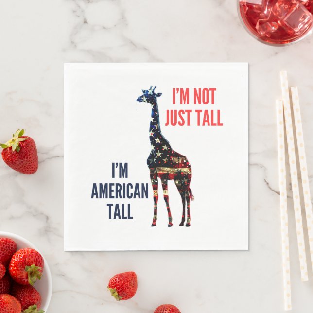 Giraffe Flag America Napkin (Insitu)