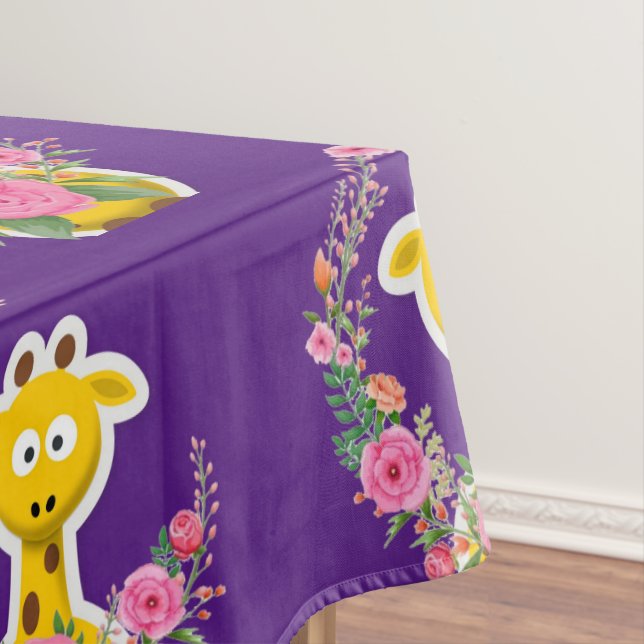 Giraffe florale Roses roses nappes (In Situ)