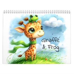 Giraffe & Frog Children’s Watercolor Illustrated Calendar