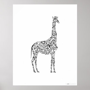 GIRAFFE - FUNNY ANIMAL POSTER
