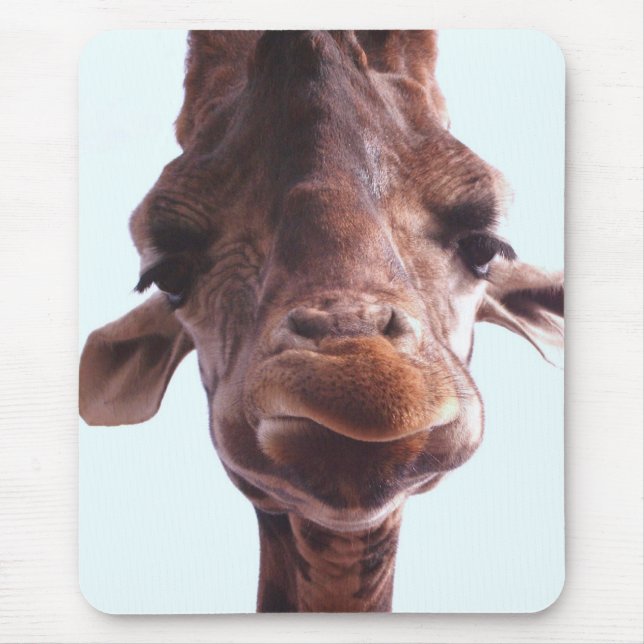 Giraffe Funny Face Mouse Pad (Front)