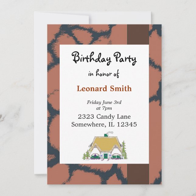 Giraffe Fur Pattern Birthday Invitation (Front)