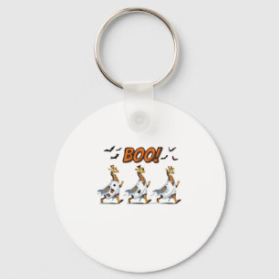 Giraffe Ghost Parade Halloween BOO! � Funny Spooky Keychain