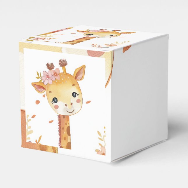 "Giraffe Gift Cube Box" Favor Box (Front Side)