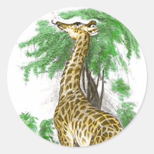 Giraffe Gifts Classic Round Sticker
