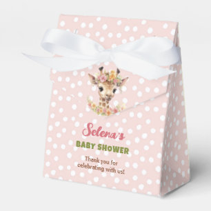 Giraffe Girl Baby Shower Pink Green Safari Wild Favor Box
