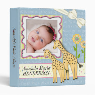 Giraffe Girl Boy Baby Photo Album Binder