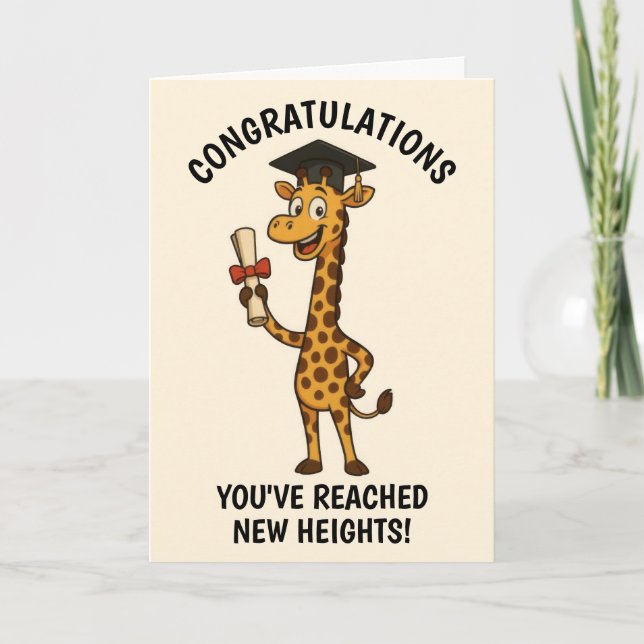 Giraffe Graduation Personalized Card (Front)