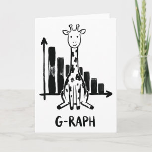 Giraffe Graph Statistics Math Teacher Pun Card