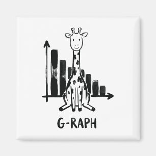 Giraffe Graph Statistics Math Teacher Pun Magnet