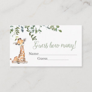 Giraffe Guess How Many  Enclosure Card